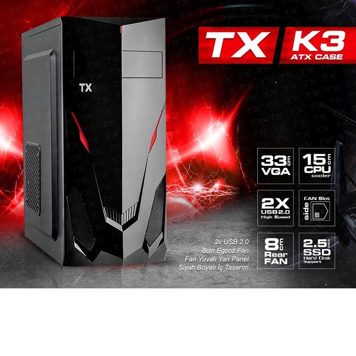 TX 250W K3 TXCHK3P250 STANDART MID-TOWER KASA SİYAH